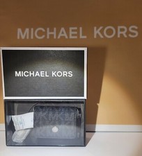 Michael Kors Black Expandable AirPod Earbud Case Signature MK with Gift Box