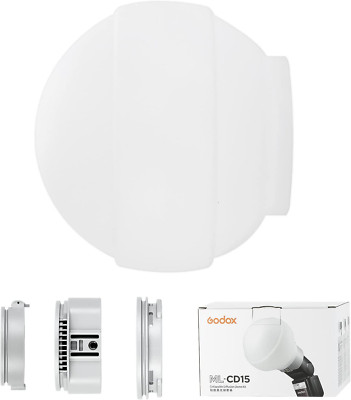 Godox ML-CD15 Diffusor Dome Mit 3 Adaptern, Faltbares Silikonmaterial, Blitzlich