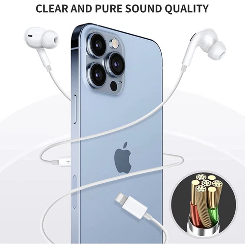 Aolcev Wired Earphones for iPhone In Ear Headphones Earbuds with Mic Noise Canx - Picture 4 of 7