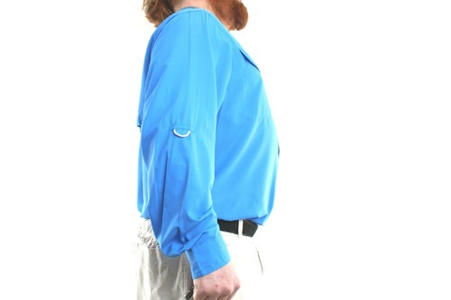 Camicia Habit Outdoor Uomo Pesca Casual Manica Lunga Bottoni Fattore Solare - Foto 4 di 19