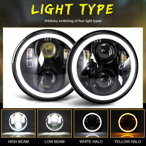 For GMC C15/C1500 C25/C2500 C35/C3500 Pickup 5.75" 5-3/4" Led Halo DRL Headlight - Picture 10 of 11