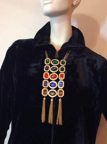 LUXUS GLAS STRASS LATZ HALSKETTE COLLIER FÜR ALLTAG ODER KOSTÜM CLEOPATRA - Bild 8 von 9