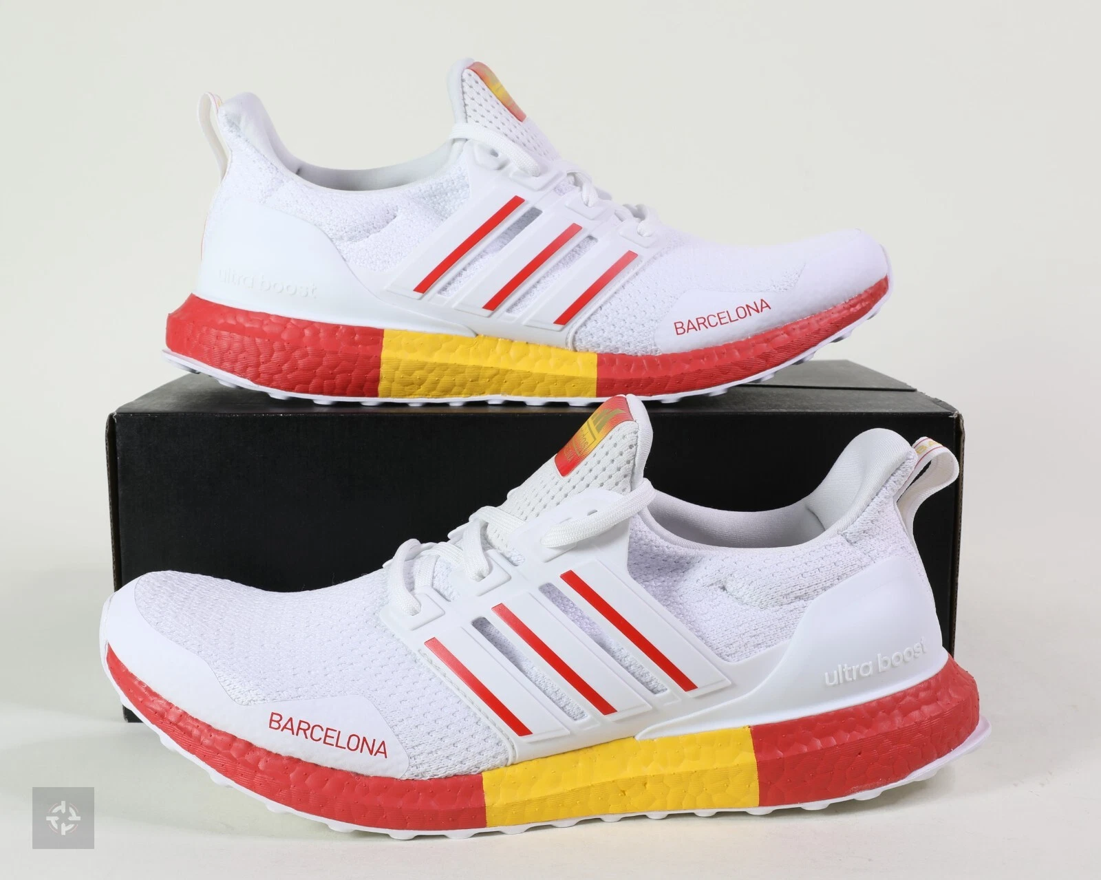Adidas UltraBoost DNA Barcelona White Red Yellow Shoes Men Size 11.5-12 (FY2896)
