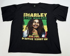 Rare Vintage Bob Marley  The Wailers Positive Vibrations T Shirt 90s Black XL