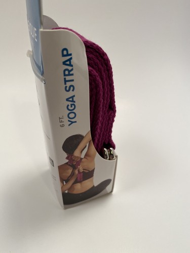 Evolve Yoga Strap Purple 6 Feet Machine Washable 100% Polyester Durable D-Ring - Picture 4 of 4