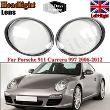 1Pair Front Headlight Lens Cover For Porsche 997 911 Carrera 2006-2012 Lampshade
