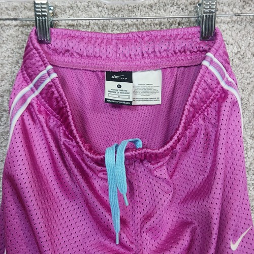 Nike Pants Girls L Pink Dri Fit Elastic Waist Mesh Drawstring Straight Track - Picture 9 of 11