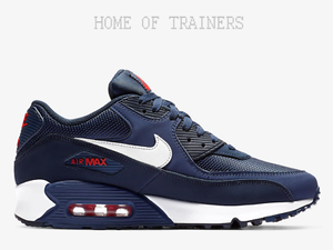 Details about Nike Air Max 90 Essential Midnight Navy Red Men's Trainers All Sizes Details about Nike Air Max 90 Essential Midnight Navy Red Men's Trainers All Sizes