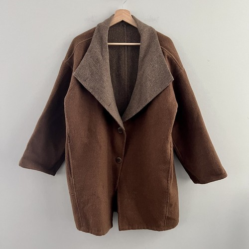 EILEEN FISHER Medium Baby Alpaca Wool Blend Cocoon 4 Button Double Face Coat