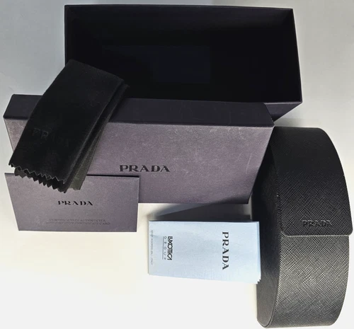 RARE nos PRADA 32021 AGORDO Black Sunglasses Hard Case Set  Authenticity Cert