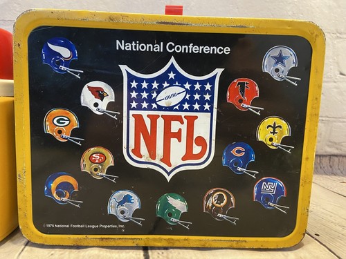 Vintage NFL Lunch Box and Thermos 1975 American National Football Conference - Picture 2 of 16