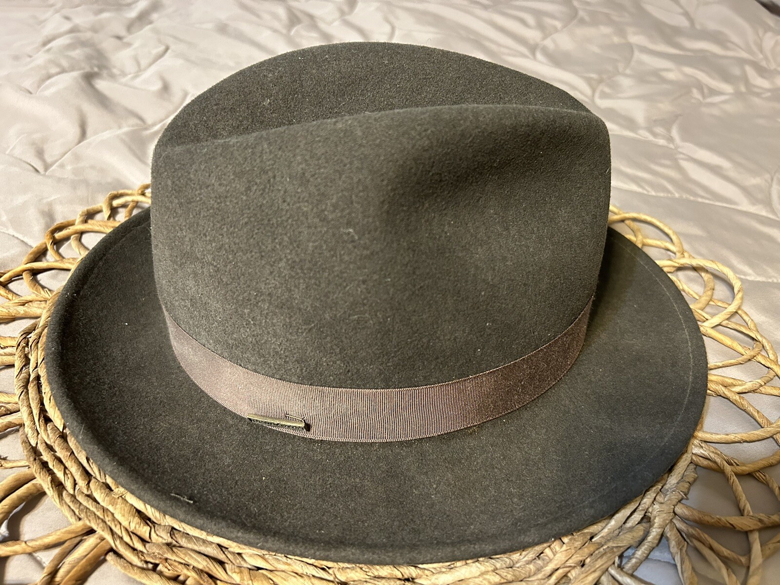 Pendleton Fedora Hat Brown Feather Size Medium Ad… - image 16