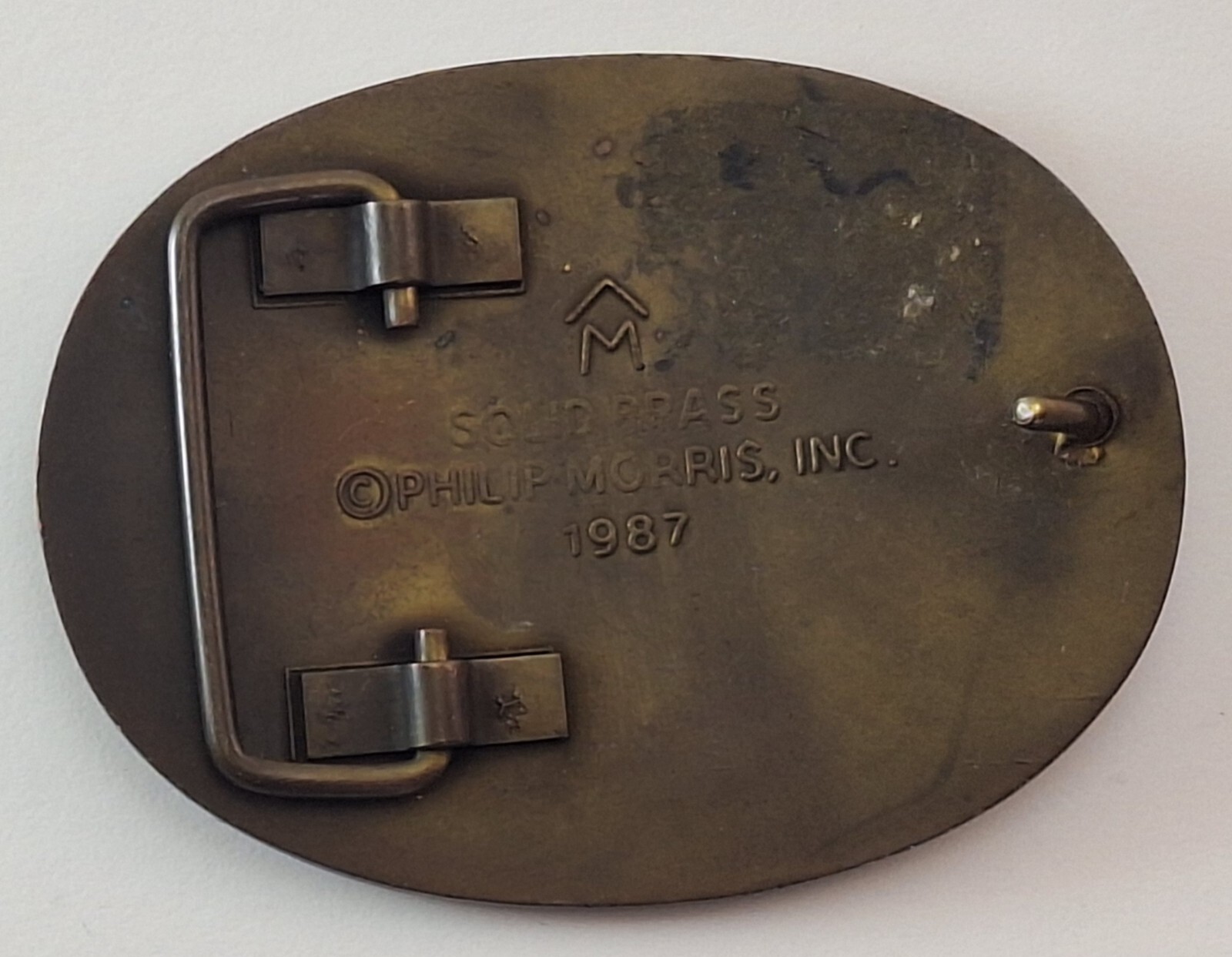 Vintage Marlboro Bull Solid Brass Belt Buckle image 2