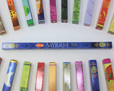 Hem Myrrh Incense Sticks - Five 8-Stick Boxes! (40 Sticks Total)