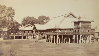Burma um 1880 Bourne & Shepherd Klerushaus Mandalay Original Albumin Foto
