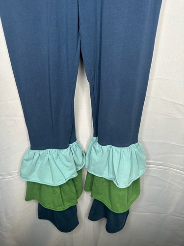 Matilda Jane Leggings Paint by Numbers Navy Aqua Green Size 14 - Picture 2 of 4