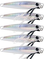 Slow Pitch Jigs 80g. - Metal Fishing Spoon - Heavy Bait Lure - Pack of 5