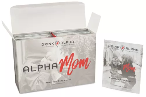 AlphaMom Berry Brain Booster Daily Drink Mix | Fast-Acting Nootropic Supplement 