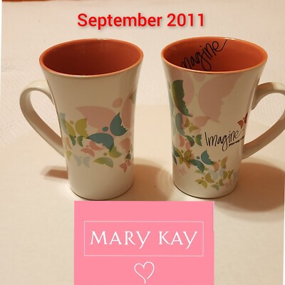 TWO MARY KAY IMAGINE COLLECTABLE  BEAUTIFUL FLORAL  COFFEE MUGS  We're $49.77