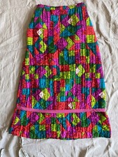 Vintage 60s-70s  30  Waist Handmade Quilted Colorfull Pattern Maxi Skirt