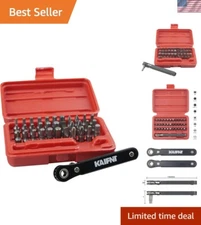 34-Piece Screwdriver Bit Set with Mini Ratchet Wrench - Chrome Vanadium Steel