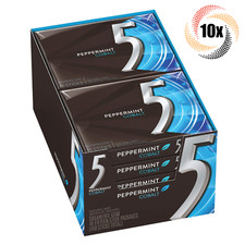 Full Box 10x Packs  5 Gum Peppermint Cobalt Sugar Free Gum  15 Sticks Per Pack