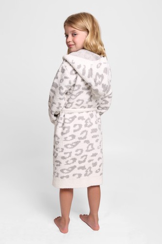 ComfyLuxe Children's Leopard Pattern Hooded Robe - Picture 14 of 21