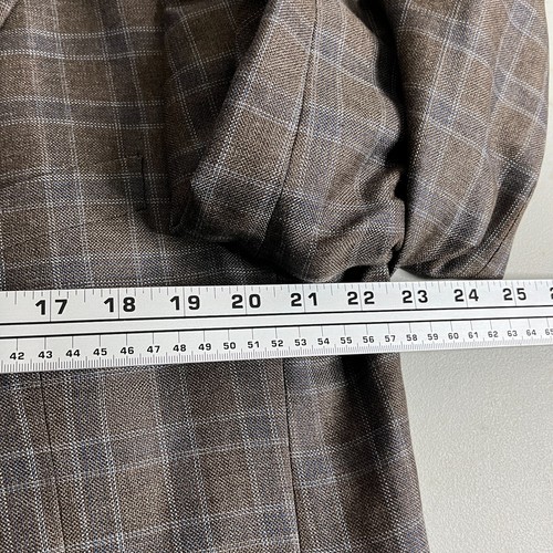 Roundtree & Yorke Blazer Sport Coat 44L Mens Brown Silk Wool - Picture 7 of 12