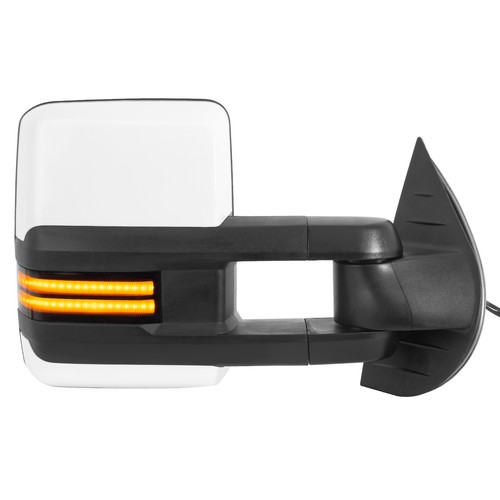 2x Switchback White Painted Tow Mirrors for 2008-2013 Silverado 1500 2500HD 3500 - Picture 2 of 17