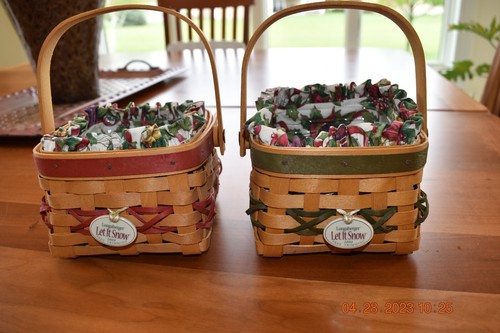 Longaberger 2000 LET IT SNOW Small Tree Trimming Baskets 4 Piece COMBO sets