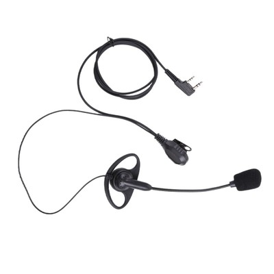 2 Pin D Shape Earpiece Headset PTT Mic Soft Ear Hook Earpiece For TK208