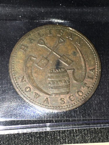1816  Nova Scotia Token  NS-15A Breton #892, Coin Mart Graded**AU-50** #025850 - Foto 3 di 5