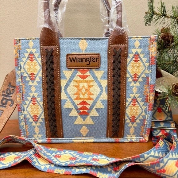 Bolso Bandolera Wrangler Southwestern Correa de Guitarra Cartera Azul Bolso de Mano Nuevo con Etiquetas Foto 2 de 4