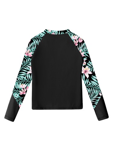 Girls 2/3-Piece Swimsuit Long Sleeve Rash Guard Tankini Sun Proction Bathing - Picture 76 of 101