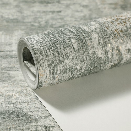 Distressed Stone Wallpaper Metallic Textured Concrete Cove Green Wall.Coverings. - Picture 26 of 47