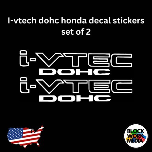 I-vtech dohc honda decal stickers set of 2 civic accord prelude crx si acura jdm - Picture 3 of 5