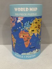 World Map 500 Piece Puzzle  Poster Brand New Sealed, 19.7  X 13.8  