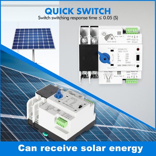 Dual-Power Automatische Umschaltung, Photovoltaik Stromschalter ZGQ5G-100A/2P - Bild 6 von 18
