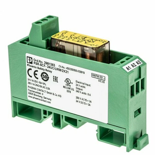 Phoenix Non-Latching Relay Contact EMG 17 REL DPDT DIN Rail 24V DC Coil 294039 - Afbeelding 1 van 3