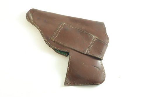 Vintage Leather Revolver Holster, Brown & Green Holster Case Original - Picture 13 of 14
