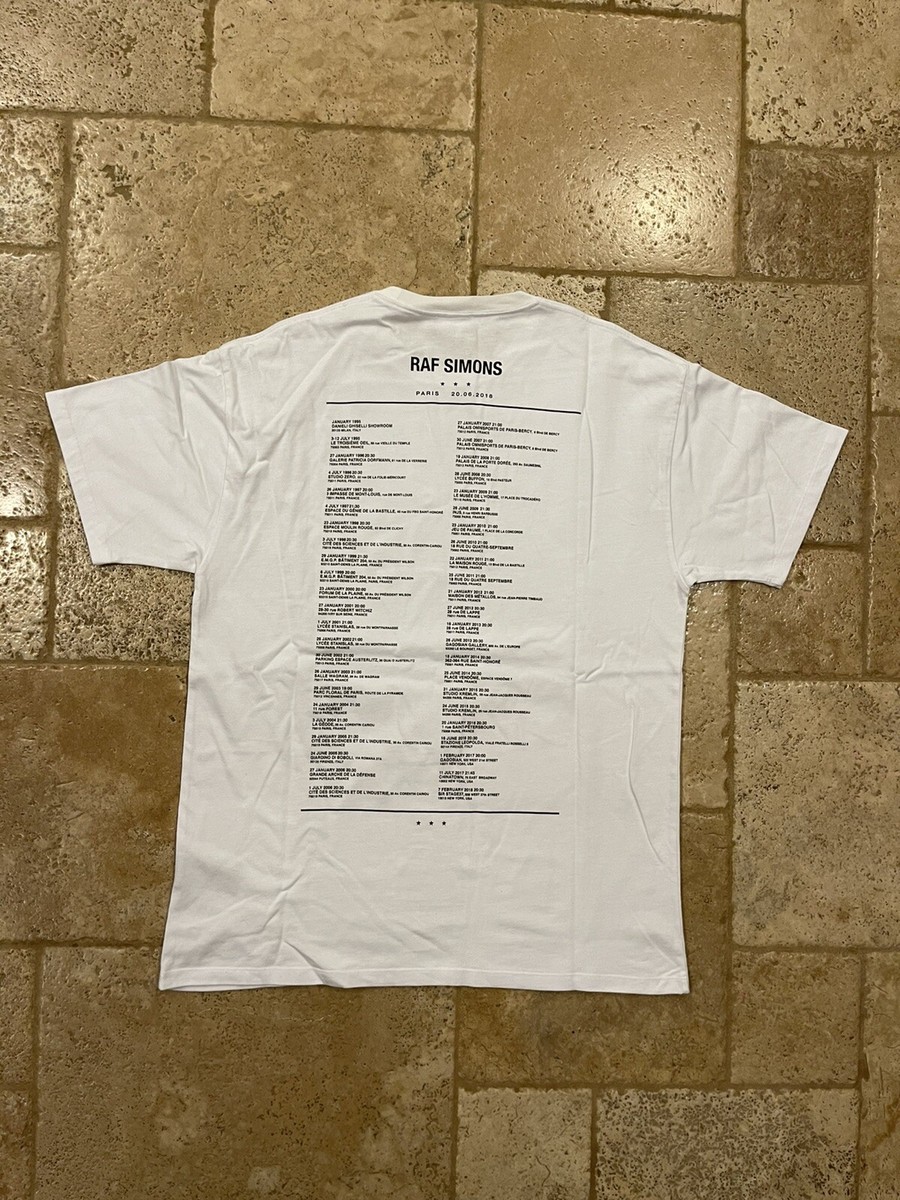 ★RAF SIMONS★ Oversized short sleeve t-shirt white 23112019 Raf Simons SS19 Oversized Tour Paris White Tee size Medium