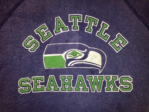 VTG SEATTLE SEAHAWKS CREW NECK RAGLAN SWEATSHIRT CHAMPION - Picture 2 of 4