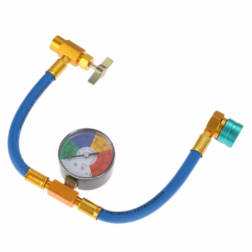 1Pack R1234yf 1/2" ACME LH Tubo di Ricarica Refrigerante Autosigillante con Manometro - Foto 5 di 13