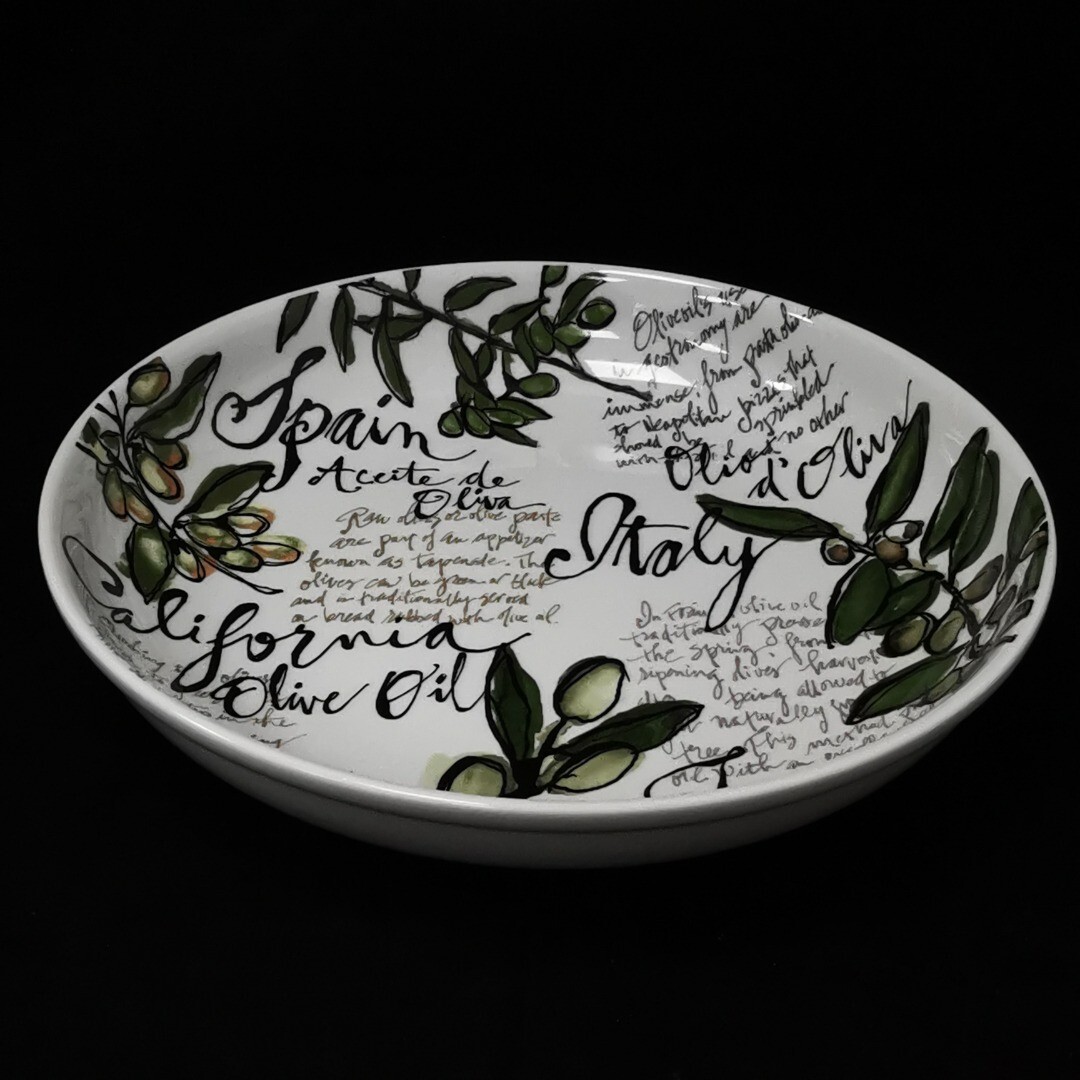 Rosanna Olive Oil Pasta Bowl White Green New Boxed RMF02RP eBay