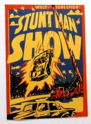 Werbe-Aufkleber Stuntman Show Sturzflug Kamikaze Monster Truck Action