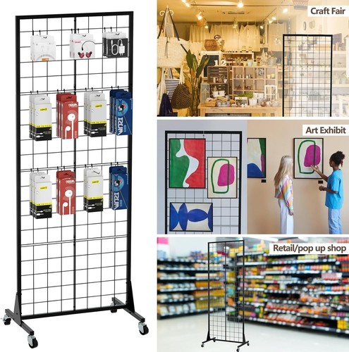 Space-Saving Gridwall Panel Stand with 16 Hooks - Effortless Craft Fair Solution - Picture 8 of 9