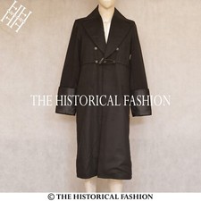 17th Regency Era Frock Coat Men Black Wool Frock Coat Handmade Coat Fast Ship
