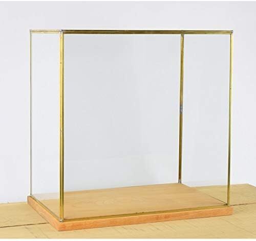 Hand Made Large Glass and Brass Display Showcase Box Dome With Wooden Base 42 cm