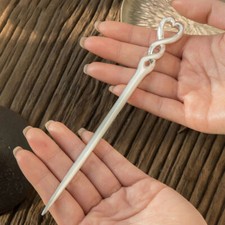 China Ancient Hanfu Style 999 Sterling Silver Hairpin Women Hair Stick Handmade