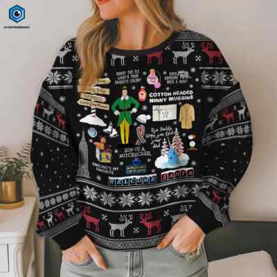 BG Buddy The Elf Ugly Christmas Sweater, Elf Movie Christmas Sweater, Christmas